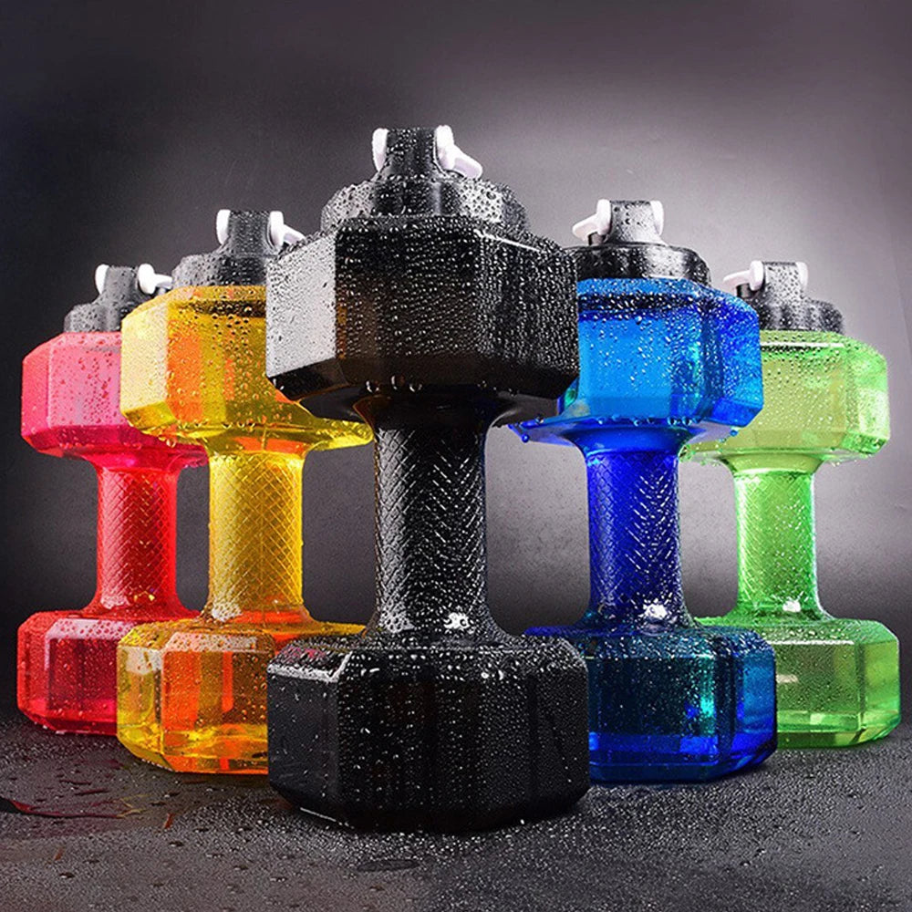 Botella de agua en forma de mancuerna